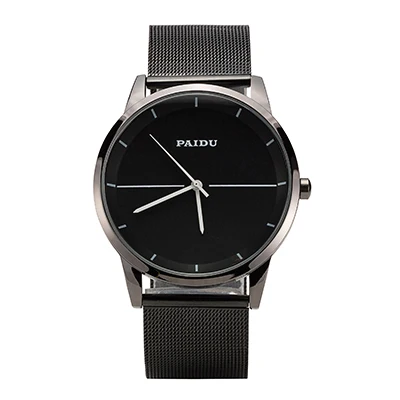 Кварцевые часы для влюбленных Марка Paidu нержавеющая сталь Группа для мужчин/для женщин модные наручные часы водонепроница - Цвет: black man