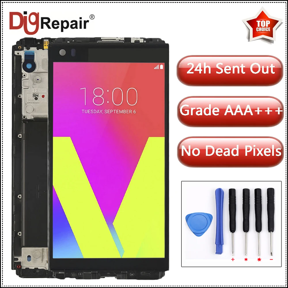 

For LG V20 LCD VS995 VS996 LS997 H910 lcd Display Touch Screen Digitizer Frame Full Assembly Replacement Part For LG V20 display