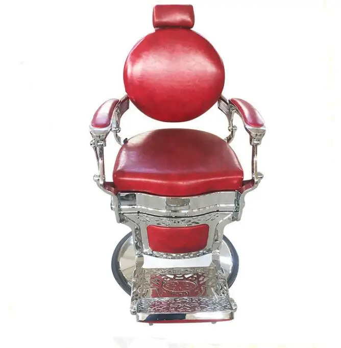 New European retro men's hairdressing chair barber shop lift can drop oil head salon hair chair