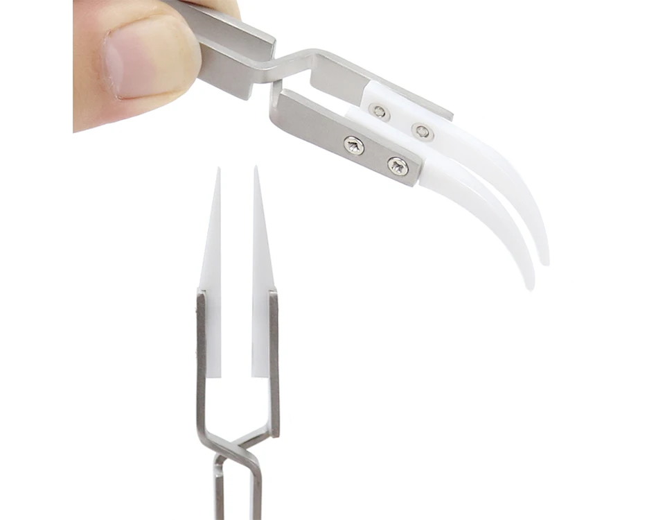 Jeu De 4 Pinces à épiler En Céramique De Précision - Pointues, Rondes, Courbes, Résistantes à La Chaleur