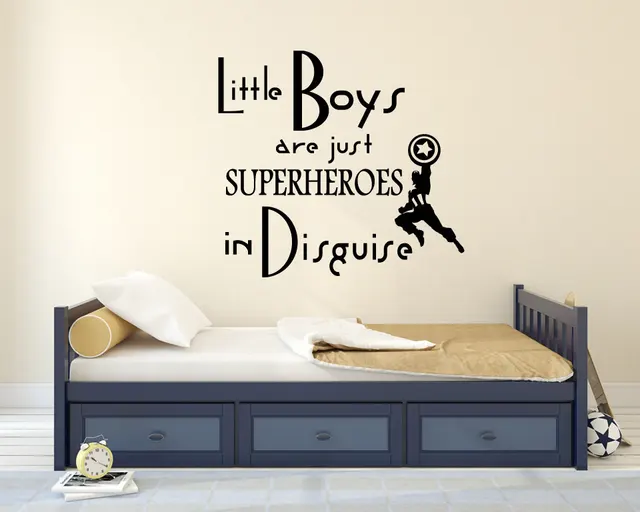 children wall decal baby little boys are superhero quotes wall