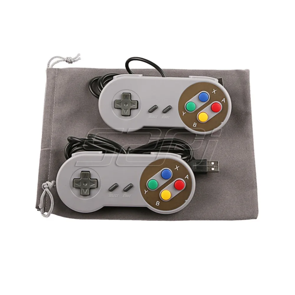 52Pi 2 шт./лот Super SNES USB игровой контроллер джойстик с фланелевым чехлом для ПК Raspberry Pi