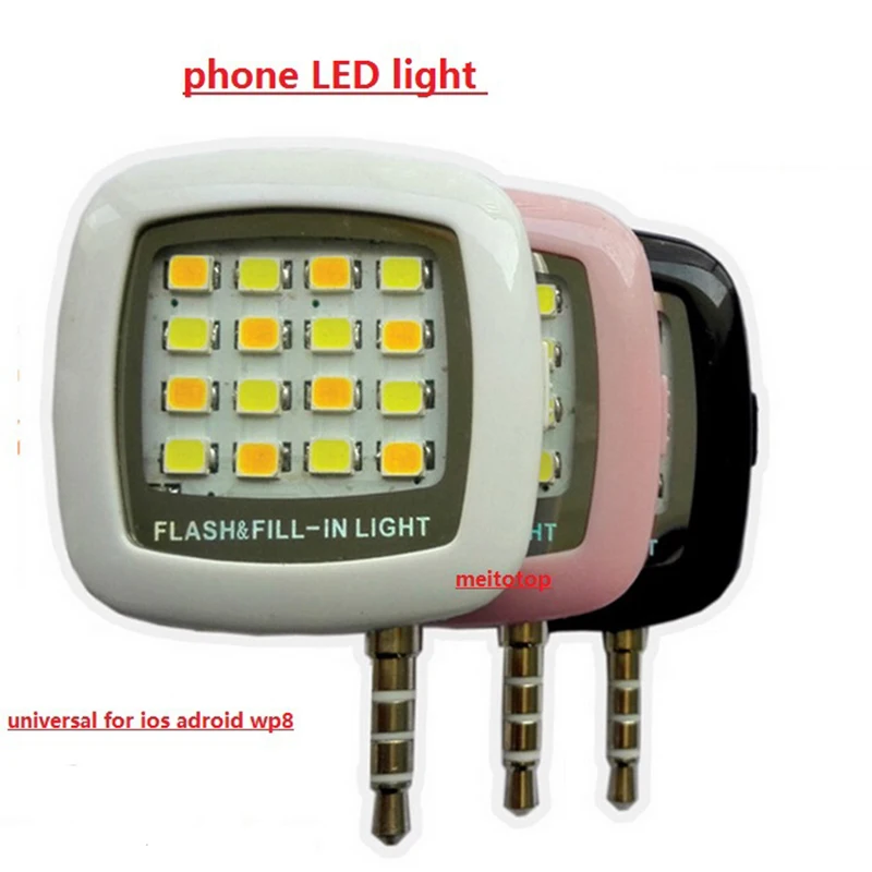 

Portable Phone LED Light Spotlight Selfie Mini 16 LED Flash Light Pocket Fill-in For IOS Android iphone 7 6 6s 5 samsung htc