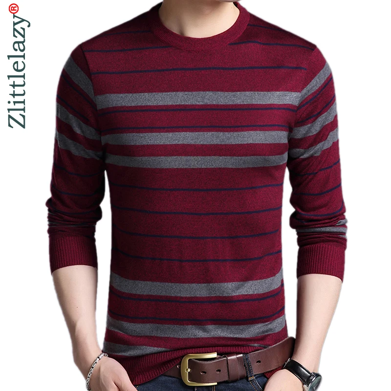 

2019 brand designer pullover striped men sweater dress jersey knitted sweaters mens wear slim fit knitwear fashion clothing 3102