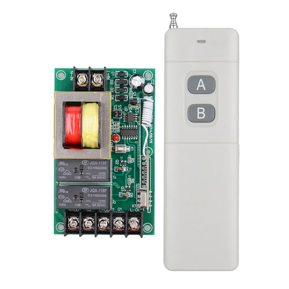 

500-3000M Long Distance Transmitter 2CH 220V Receiver Wireless Remote Control Switch High Power For Water Pump Motor