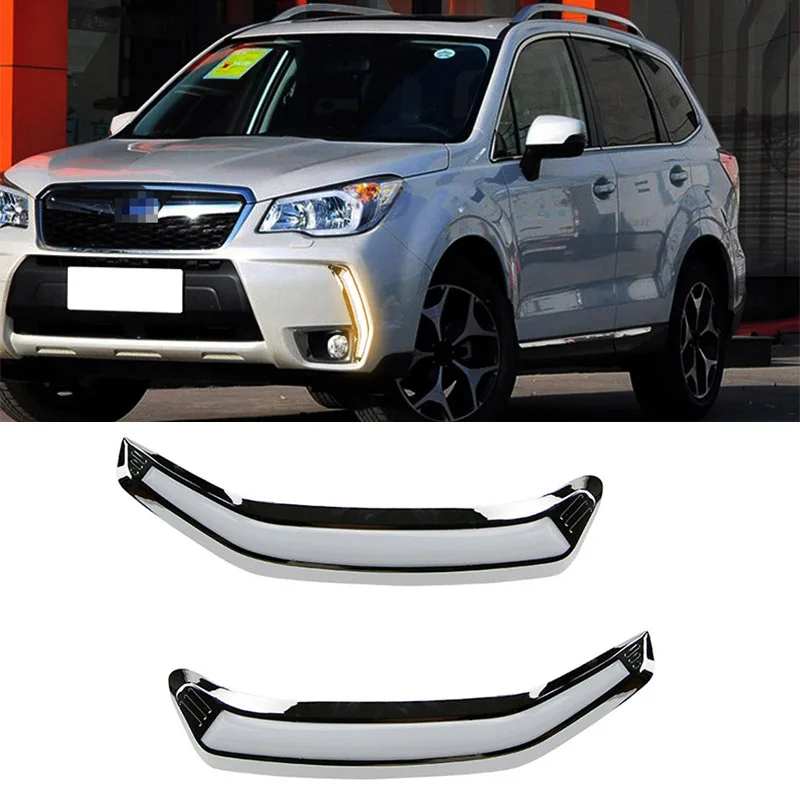 For SUBARU Forester 2013-2016 2pcs LED DRL Daytime Running Lights with Yellow Turning Signal