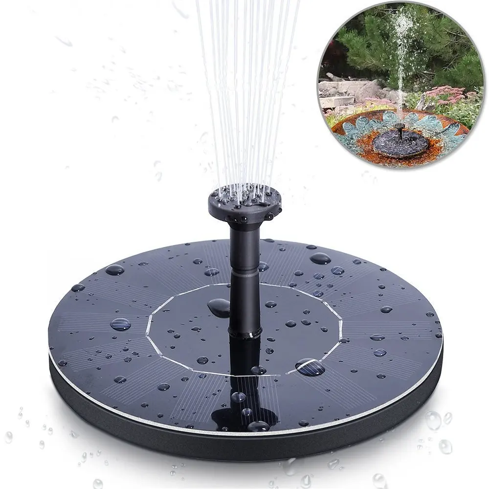 

Solar Powered Bath Water Pump 1.4W Free Standing Fountain Panel Kit Watering Submersible Pump for Pond, Pool, Patio and Garden