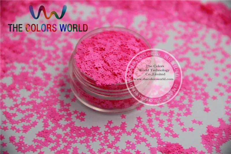 

Solvent resistant Sparkles- Neon Shocking Pink Color Stars-shaped Glitter Confetti for Nail Polish and DIY decoration 1Pack =50g