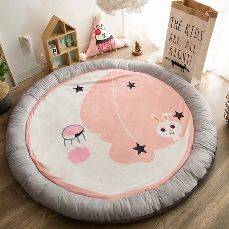 

Soft Cotton Development Mat for Baby Play Mat Cartoon Kids Rug Roundness Childrens Pad for Crawling Activity Rug for Infant