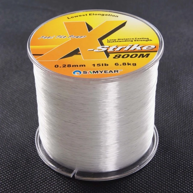 800m 15lb 0.28mm Nylon Wire Clear Carp Monofilament Fishing Line