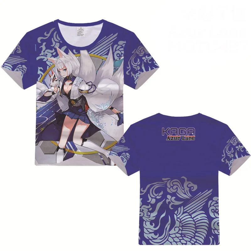 

Azur Lane Akagi Kaga Prinz Eugen Enterprise 3D Printed T-shirt Cosplay Costume Men Women Casual Tshirt Short Sleeve Tees