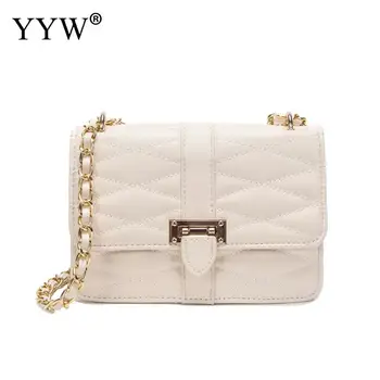 

Retro Fashion Female Square Bag New Quality Pu Leather Women Diy With Chain Tote Bag Lock Shoulder Messenger Bags Bolsa Feminina