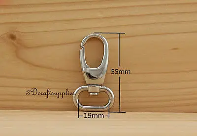

Lobster Clasps Clips Claw purse hooks Swivel snap hook nickel 19 mm 8pcs AT76