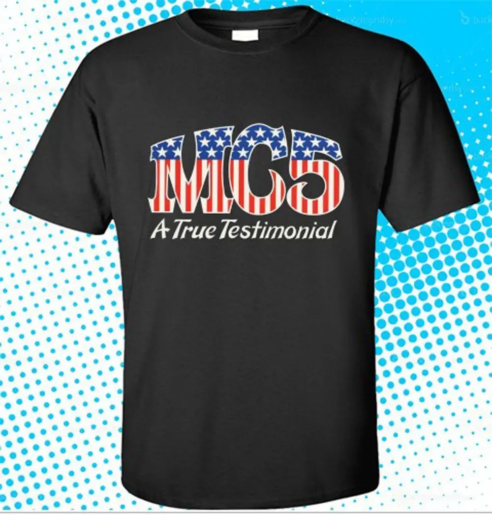 MC5 Logo Rock Band Legend T-Shirt Good Quality Mens Dress Shirts Birthday Present Men's Fashion for Summer | Мужская одежда