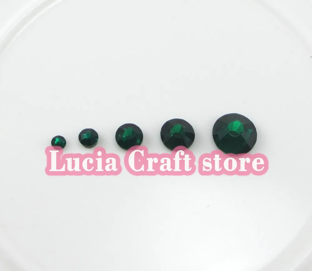 Lucia crafts, 500 шт./лот, стеклянные изумрудные Стразы с плоским основанием, стразы разных размеров, сделай сам, сумка/одежда/обувь G0103