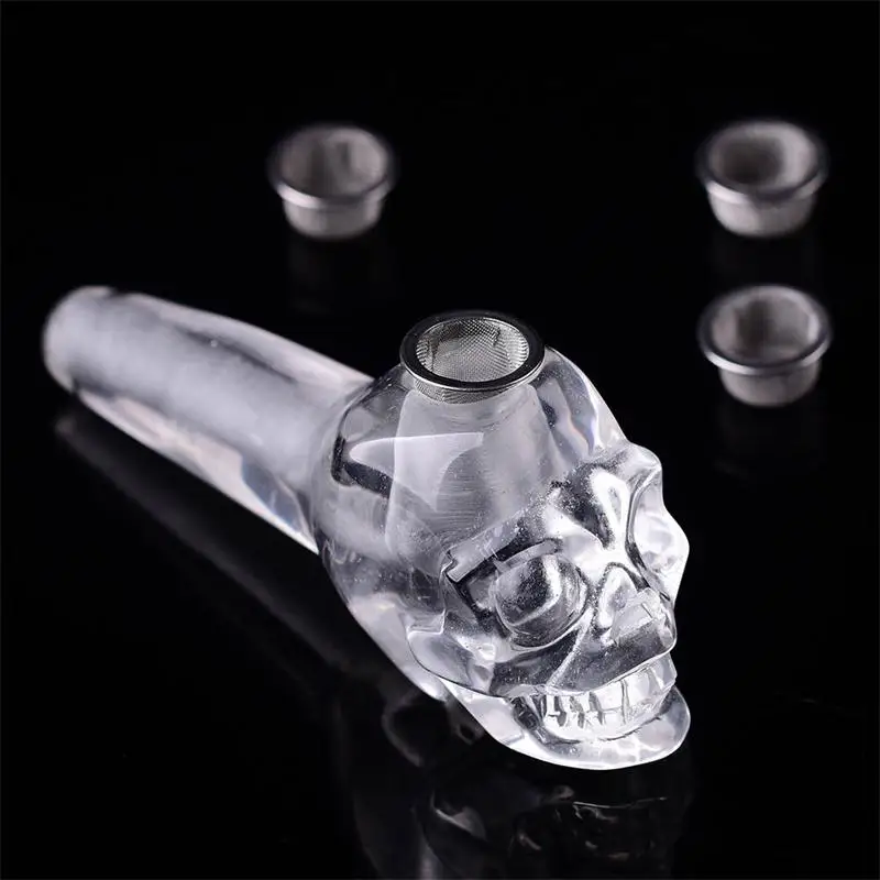 

Semi Precious Smelt Crystal Quartz Skull Rock Wand Smoking Pipes Healing