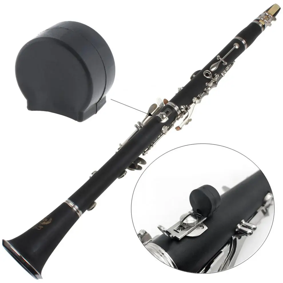 Резиновый кларнет, черный, упругий, защита для большого пальца, подушка, защита для пальцев, удобный для кларнета, музыкальные аксессуары