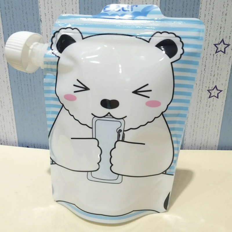 

5pc/lot Reusable Easy Clean Baby Fruit Beverage Feeding Learning Food Pouch Bag With Zip Lock BPA Free Freezer Store