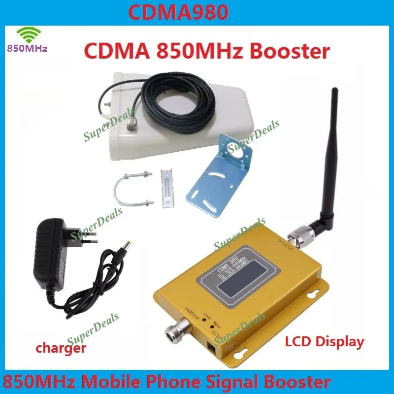 

LCD Display 2G CDMA 850Mhz Repeater GSM 850 Cellular Signal Booster 70dB Mobile Cell Phone Signal Repeater Amplifier + Antenna