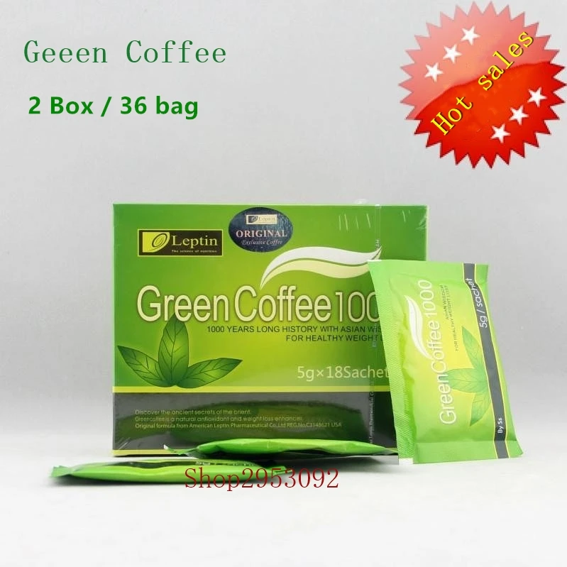 2 boxes   36 bags  weight loss green coffee 1000  fat burning fast slim reduction of cellulite tissue slimming tea diet tea