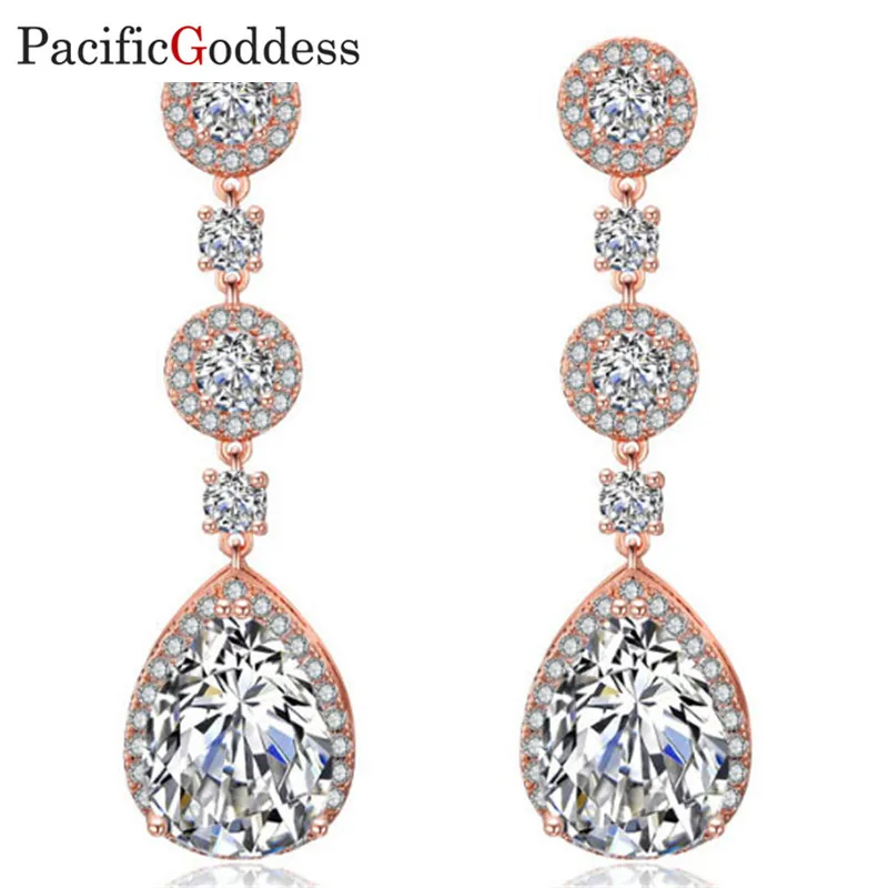 

Pacificgoddess Luxury elegant Women big earrings geometric accessories 2018 earrings hang fashion jewelry trend nice round sharp