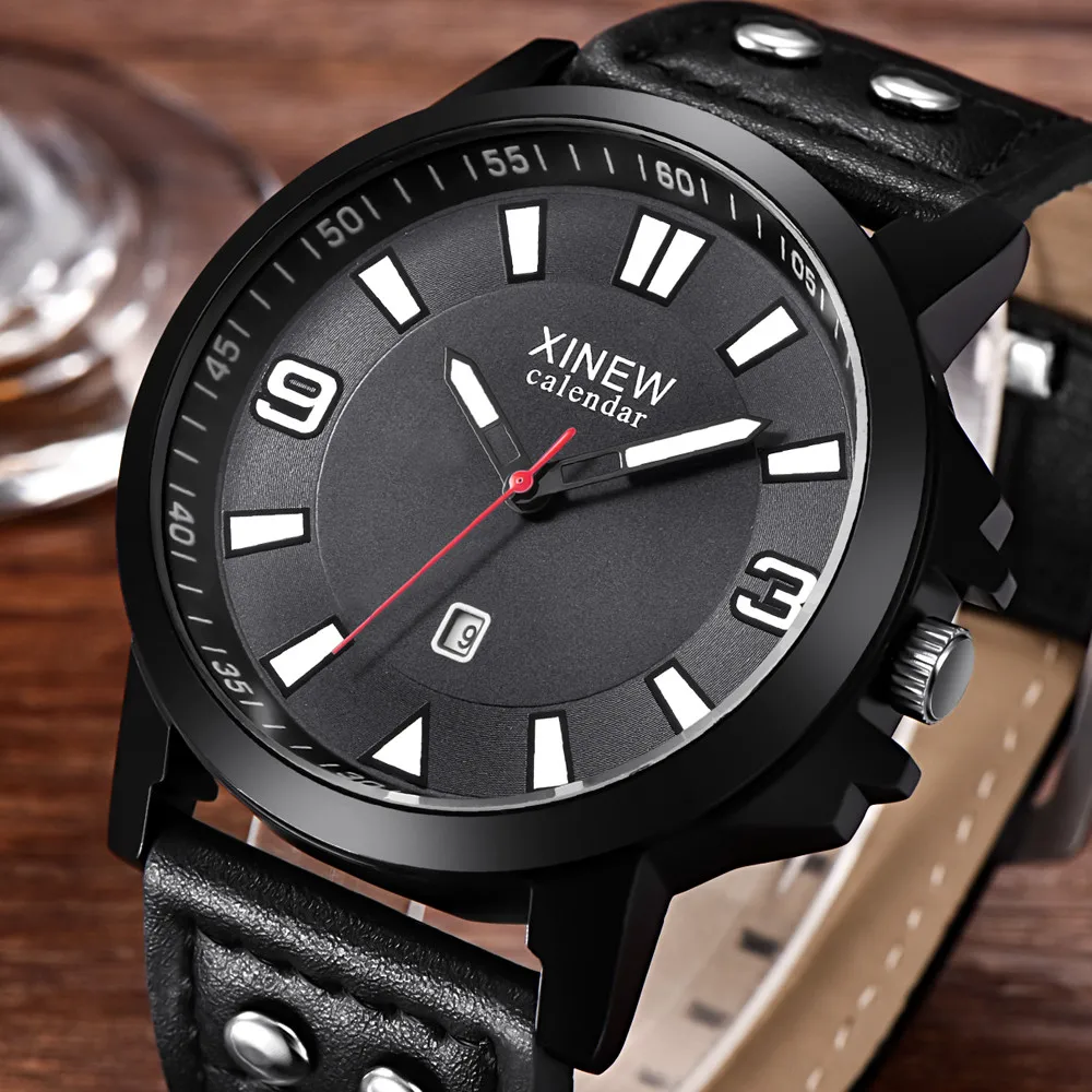 

Luxury Men Watches horloges mannen Leather Fashion Casual Wristwatch Man Business Sport Clock Classic erkek kol saati Male Clock