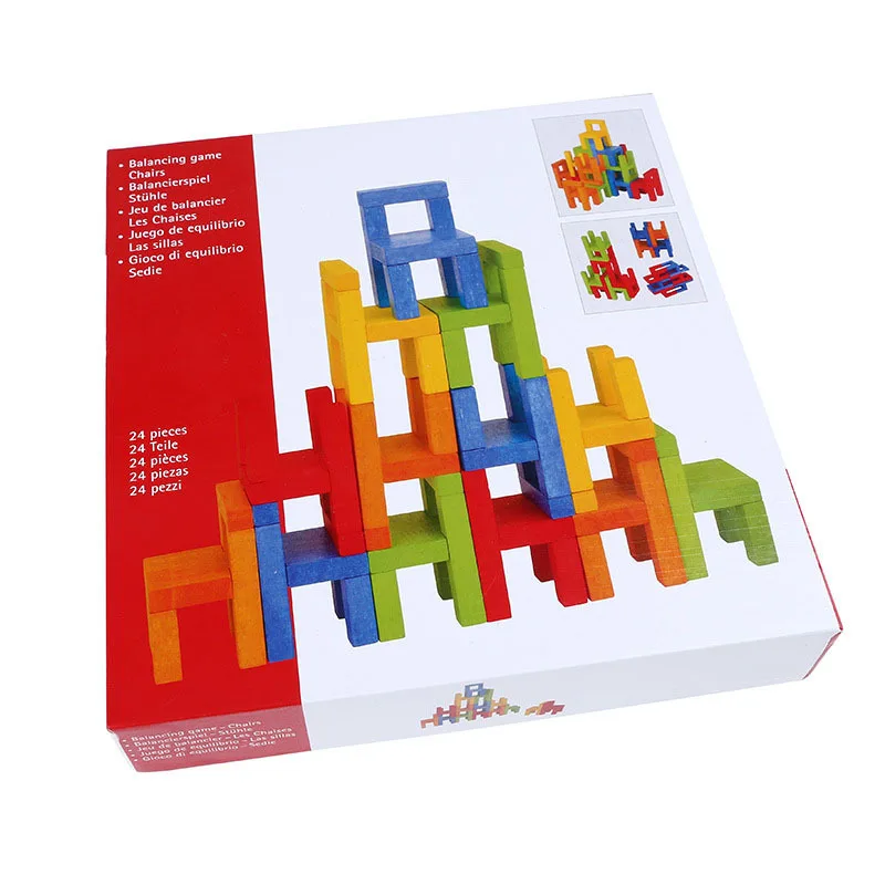  Children's educational wooden toy blocks chair puzzle children's toys DIY science teaching aids - 32964002730