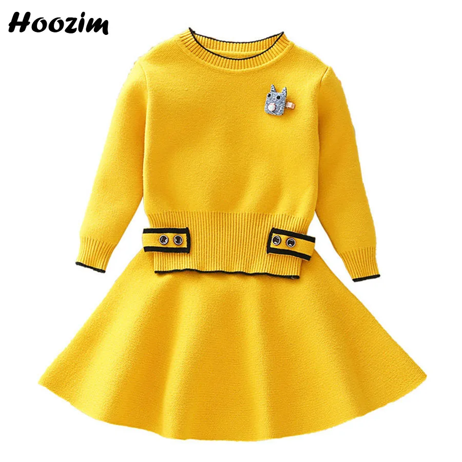 

Spring Princess Set For Girls 5 6 7 8 Years Cute Knitted Cotton Sweater+Crochet Skirt Kids Nice Children Clothes Suit For Girls
