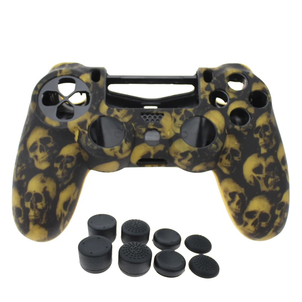 Защитный Камуфляжный силиконовый гелевый Чехол для геймпада Playstation 4 PS4 Pro Slim + 8