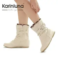 Versteckte Keil schuhe Große Größe 34-43 Mid heels frühling stiefel für frauen Laides süße Bunte stiefel mit Rüschen und Schnalle JAB132