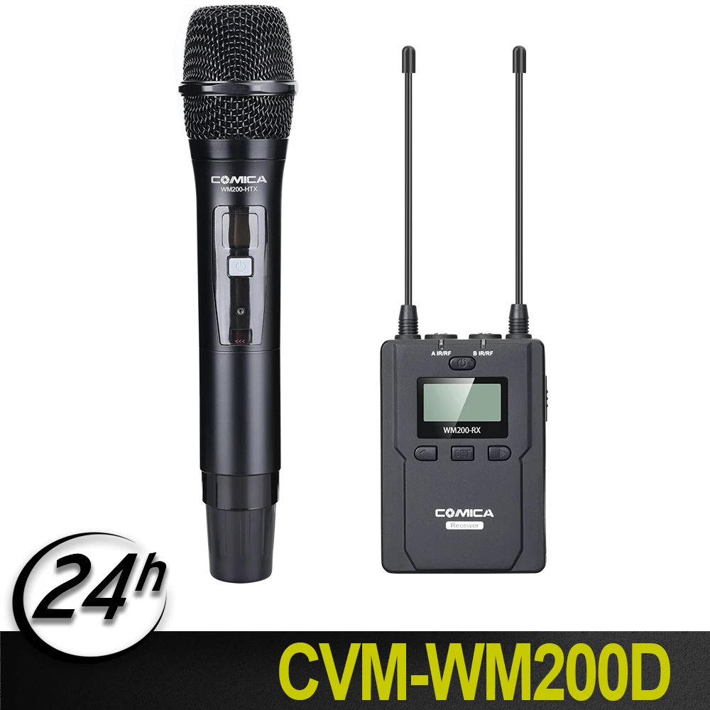 

Comica CVM-WM200(D) 96-Channel Full Metal UHF Wireless Handheld Microphone System for Canon 6D 600D 5D2 5D3 Nikon Sony camera