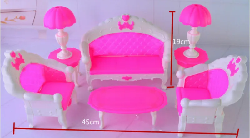 Online Get Cheap Barbie Living Room Furniture Set -Aliexpress.com 6Pcs/ Pack Dollhouse Furniture Living Room Parlour Sofa Chair Set Plastic for Barbie Acessorios House - Online Get Cheap Barbie Living Room Furniture Set -Aliexpress.com