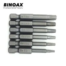Binoax 6 шт./компл. 50-миллиметровый Магнитный звездообразные насадки для отверток 1/" Шестигранным хвостовиком T8 T10 T15 T20 T25 T30