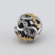 Ronda de oro de la familia cz bolas de piedra 925 joyería de plata esterlina adapta pandora charms pulsera de cadena de la serpiente mujeres diy joyería