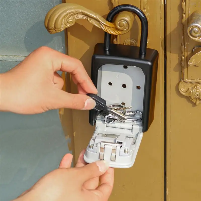 Safty Key Lock Box набор-свой собственный комбинированный портативный алюминиевый сплав ключ Сейф Безопасный ящик безопасности держатель ключа(белый