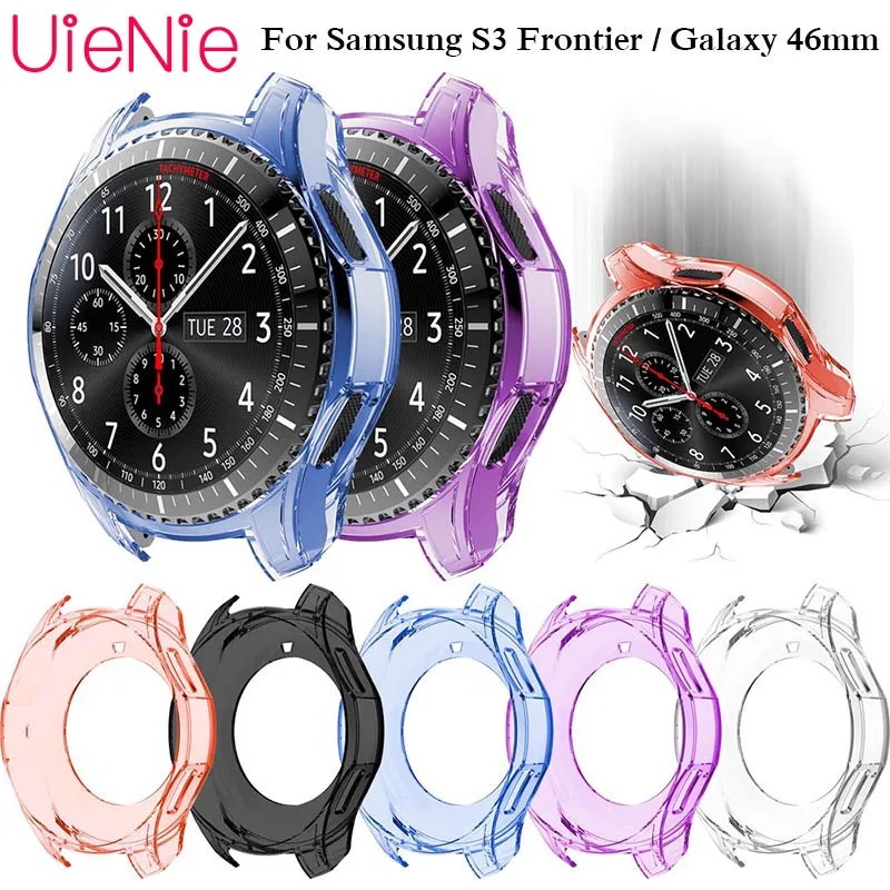 

Transparent protective case cover shell for samsung Gear S3 watch 46mm Smart Watch dial protection frame cases accessories