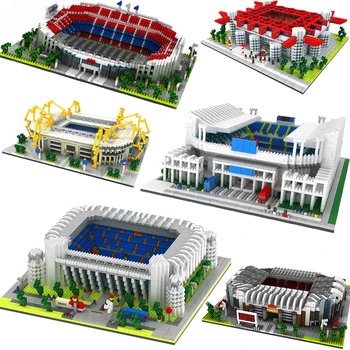 

Great Football Field Stadium Field Gym Model Building Block Sets Architecture Spain England Soccer Club Gymnasium