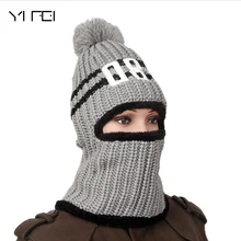 Лыжная вязаная шапка, модные шерстяные наушники, теплая вязаная шапка для женщин, комплект с ветрозащитой, головной убор, зимняя велосипедная Маска двойного назначения