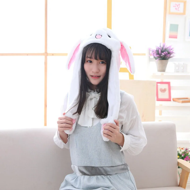 

Hot Sale Creative Rabbit Headgear Hat Stuffed Toy Simulation Animal Plush Dolls Soft Toys Girls Christmas Birthday Gifts
