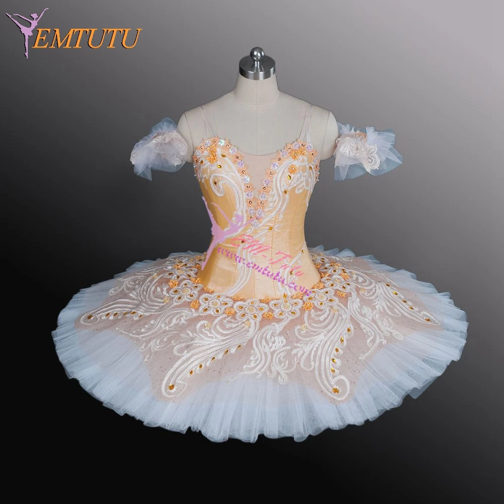 

Adult Professional Ballet Tutus Peach Pink Fairy Doll Professional Ballet Costumes Nutcracker Pancake Performance Tutu Ballet