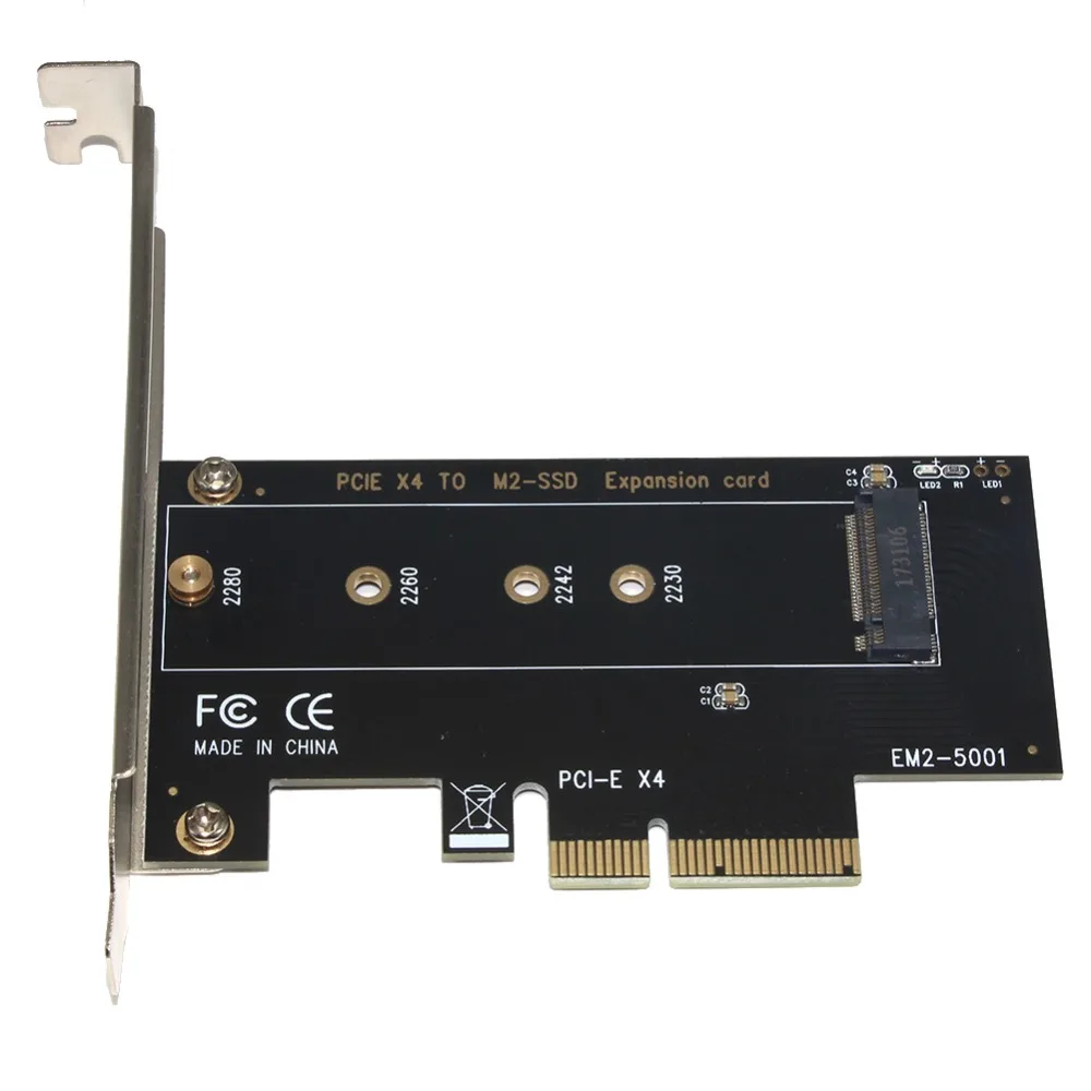 SSU EM2-5001 PCI-E 3.0 X4 to NVMe M.2 NGFF M Key SSD High Speed Riser Expansion Card for PC Desktop