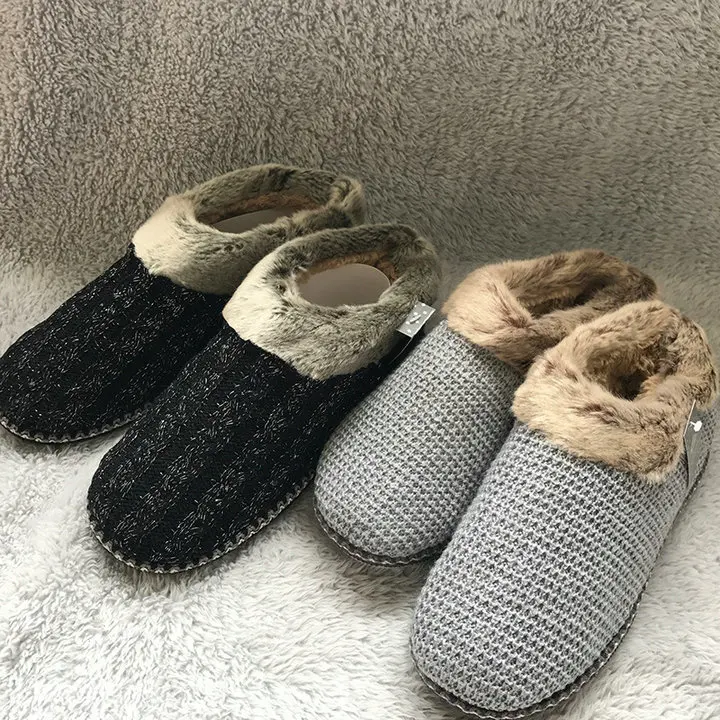 Women's Soft Knitted Comfort Hair Fluffy Memory Foam Anti-Skid Sole Slippers Fuzzy Plush Lining Slip-on women Shoes (2)
