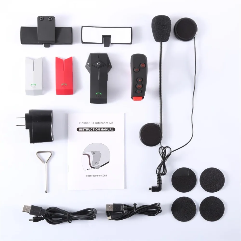 

FreedConn Colo-RC Black Water Resistant Durable 1000M Bluetooth Headset Motorcycle Helmet Bluetooth Intercom Interphone