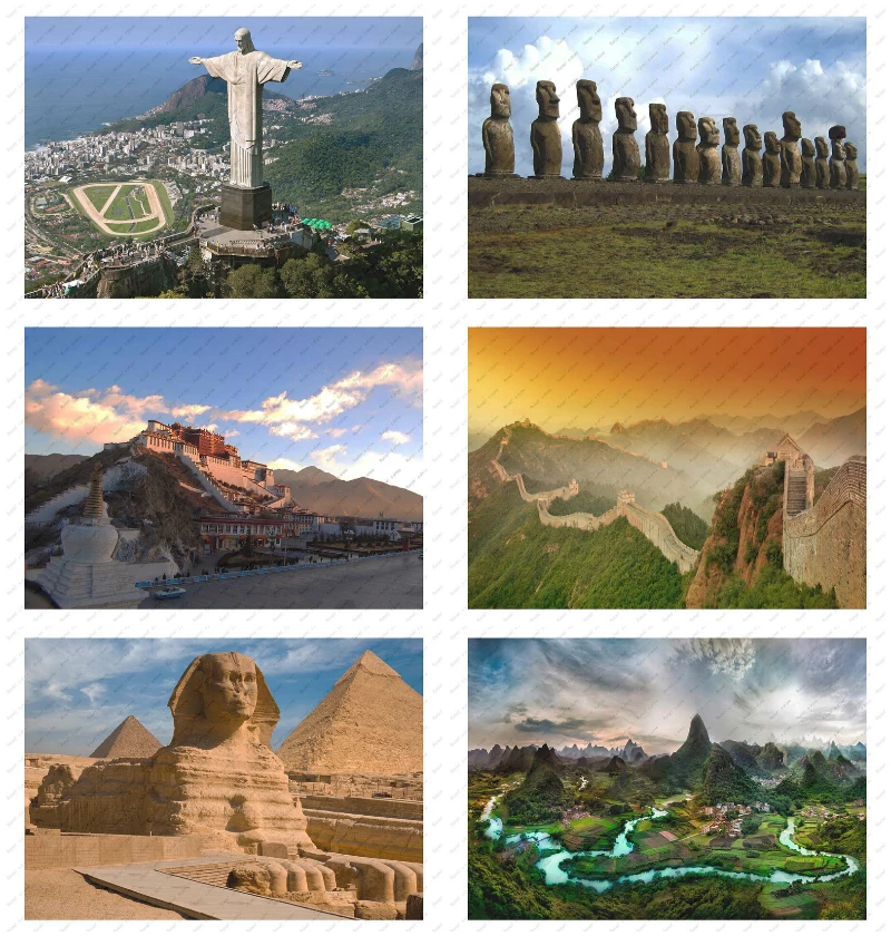 

Landscape statue history poster decorative painting /wall sticker /White kraft poster