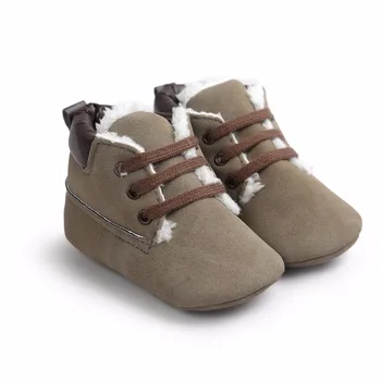 

Delebao New Fashion Winter Baby Boots PU leather Suede Shallow Fashion High Quality Warmly Fluffy Lace-Up Outdoor Sport Boots