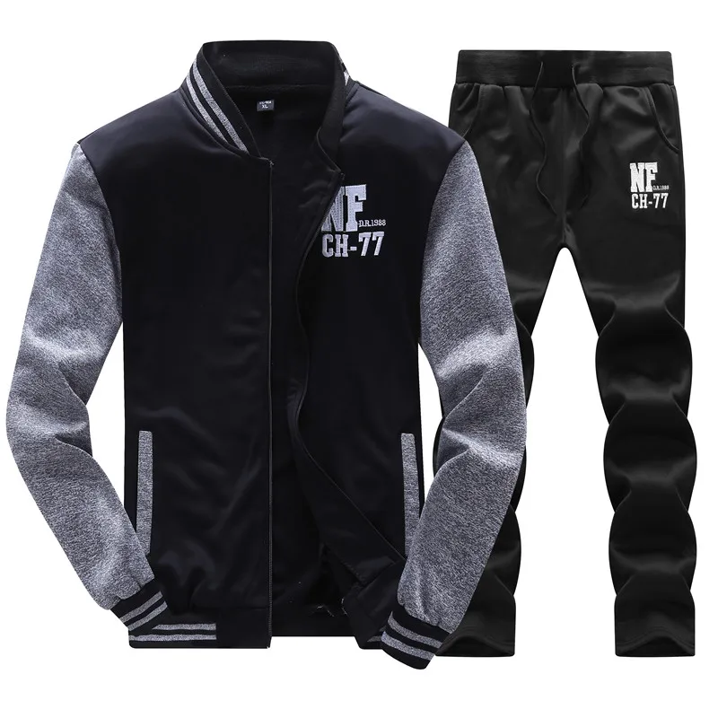 Tracksuit Men Set Winter 2PCS Collar Fleece Thicker Velvet sportsuit Casual Mens Suits Sweatshirt Men Tracksuit Set Sweat 4XL