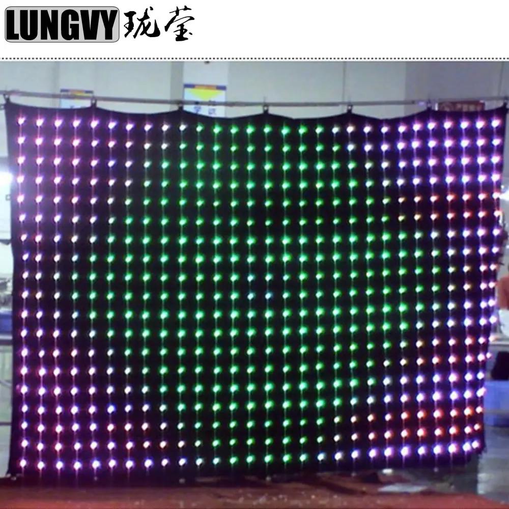 Free Shipping 2m 3m Led Video Curtain P10 Wedding Stage Decoration