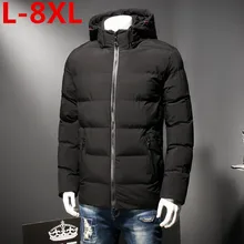 8XL 7XL плюс размер зимняя куртка мужская Свободная Толстая теплая одежда наивысшего качества ветрозащитная одежда для мужчин Модная одежда с хлопковой подкладкой