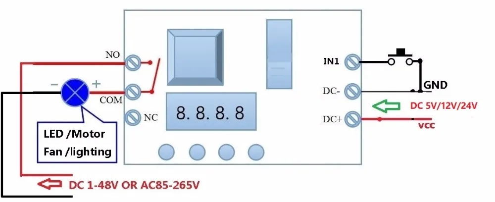 DC 5V 12V 24V многофункциональный переключатель времени задержки реле включения/выключения PLC модуль