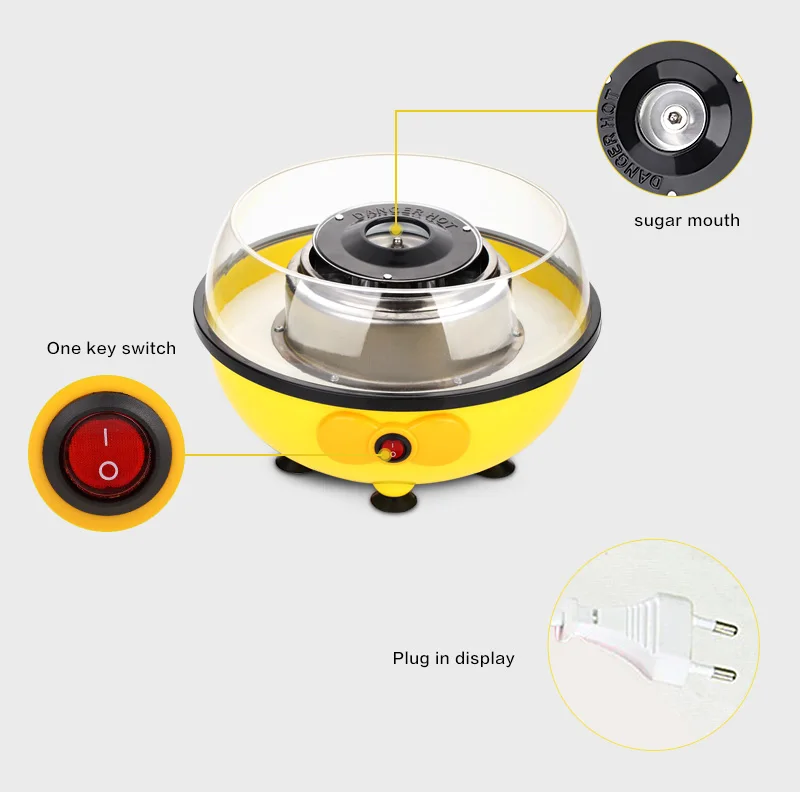 Мини-машина для изготовления сладких сахарных хлопковых конфет для дома, электрическая машина для изготовления сладких конфет DIY, машина для изготовления сахарных нитей для детей, подарок для детей